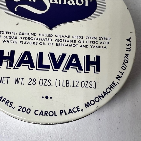 Vintage A. Sahadi Halvah Tin Can 28 Oz Empty - Picture 4 of 12